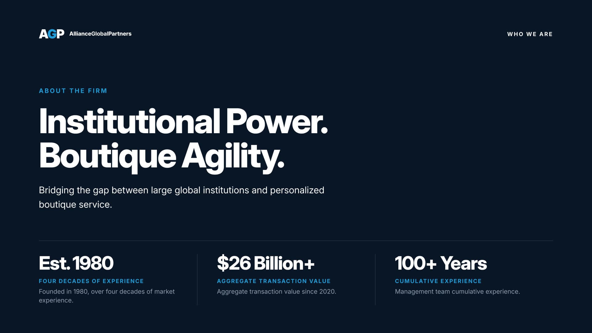 A.G.P. Wealth Management overview — slide 2