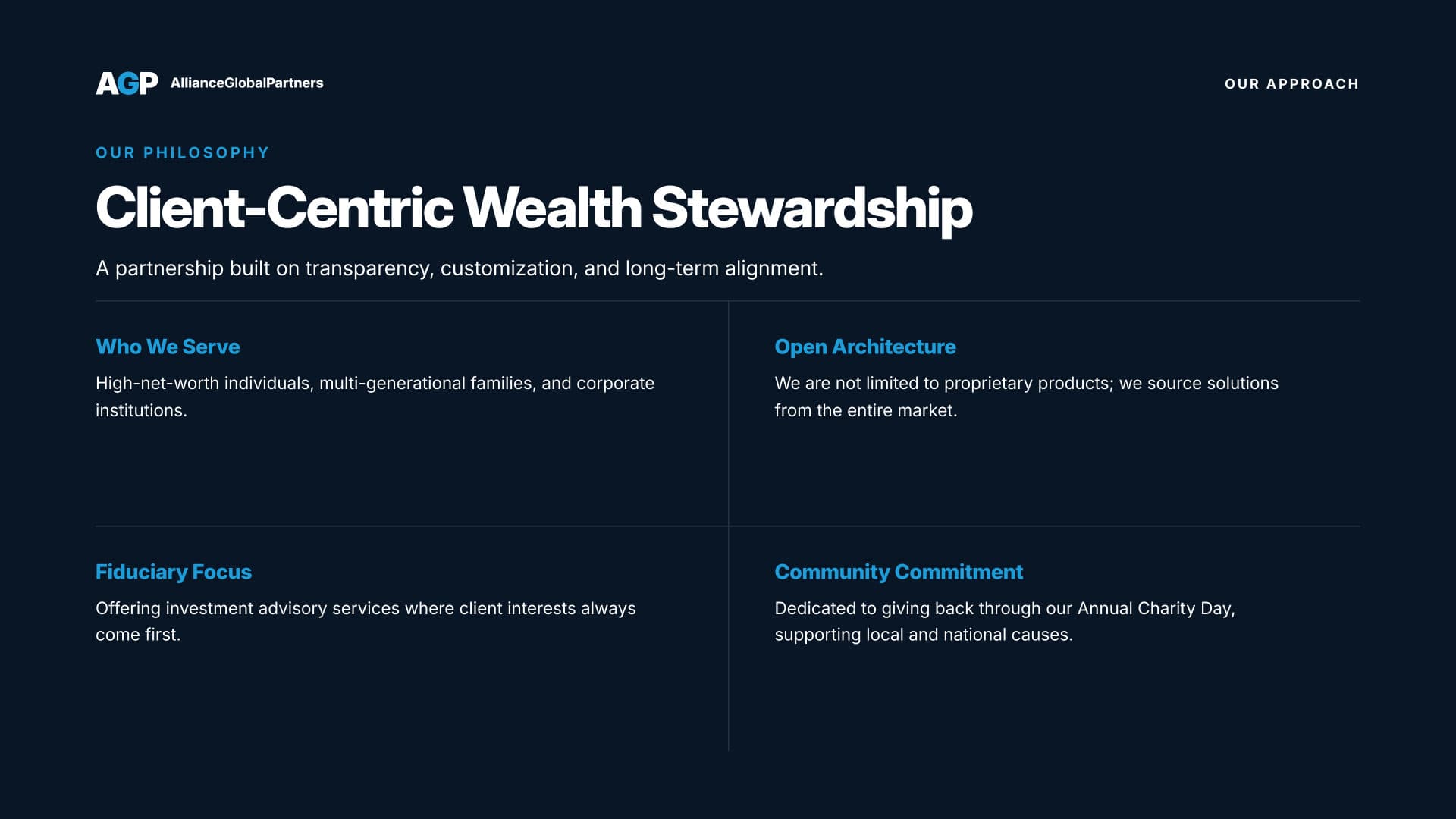 A.G.P. Wealth Management overview — slide 4